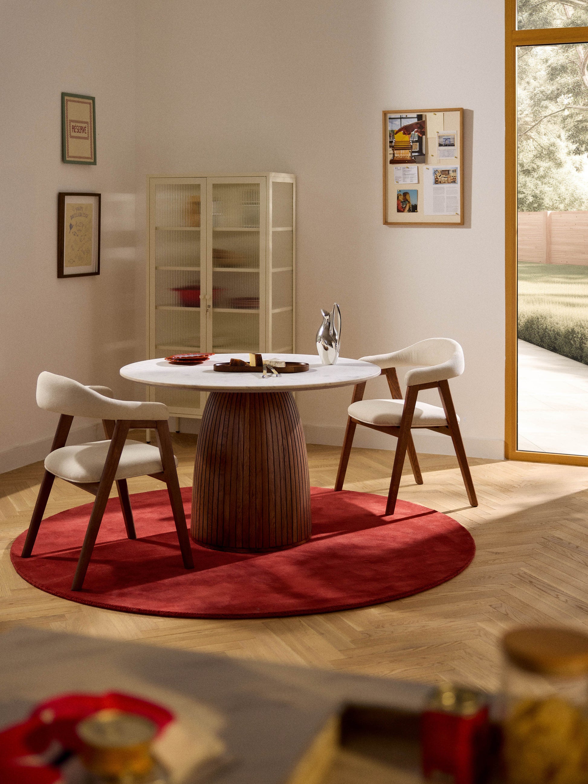 Nelrowan Round Dining Table, Marble Tabletop, Ø 115 cm