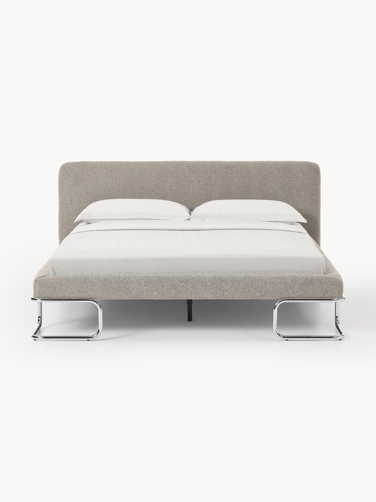 Olimbre Upholstered Bed in Bouclé with Metal Legs