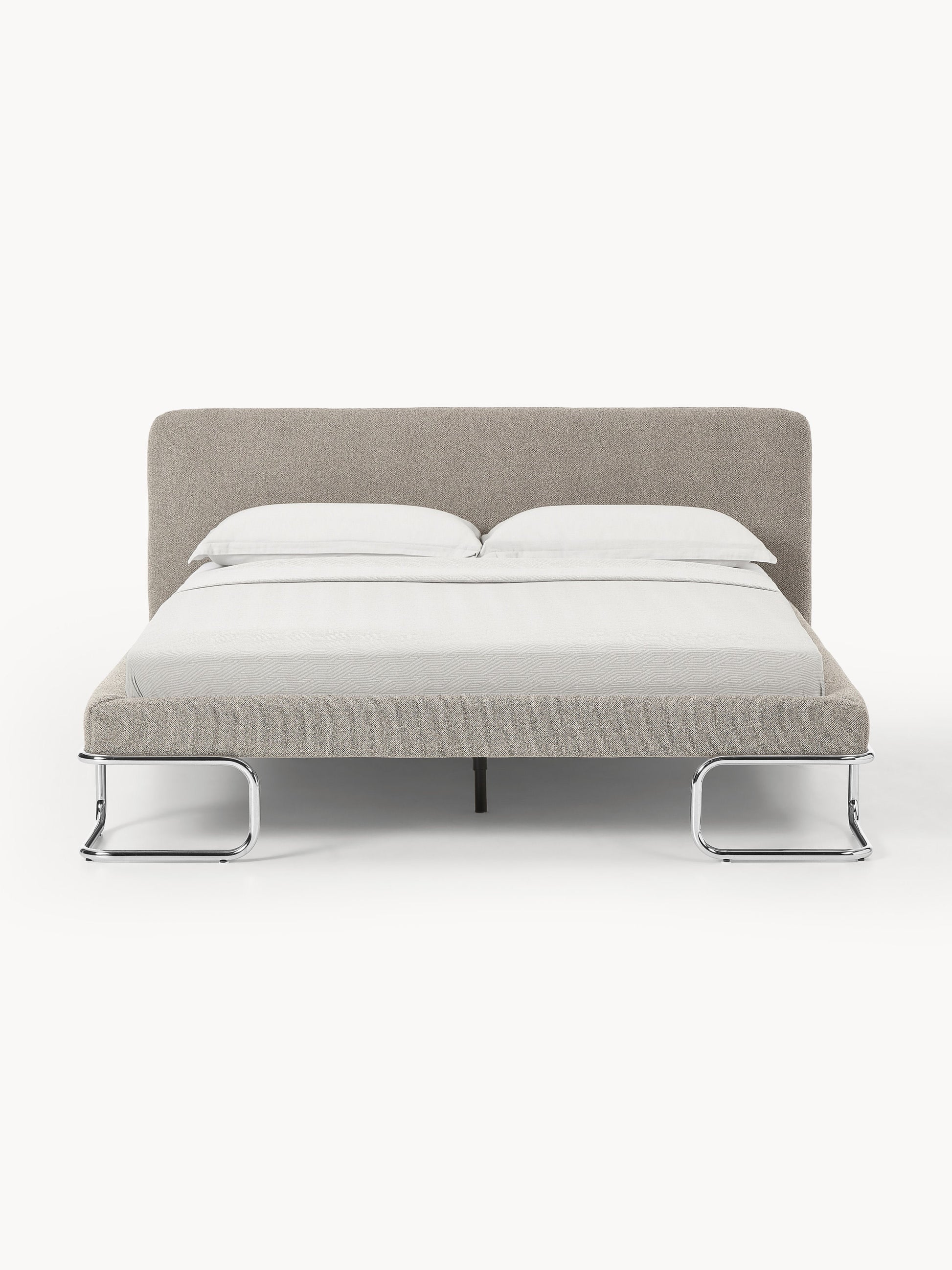 Olimbre Upholstered Bed in Bouclé with Metal Legs