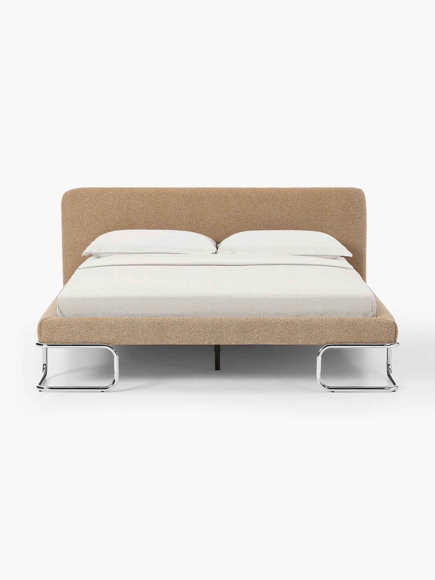 Olimbre Upholstered Bed in Bouclé with Metal Legs