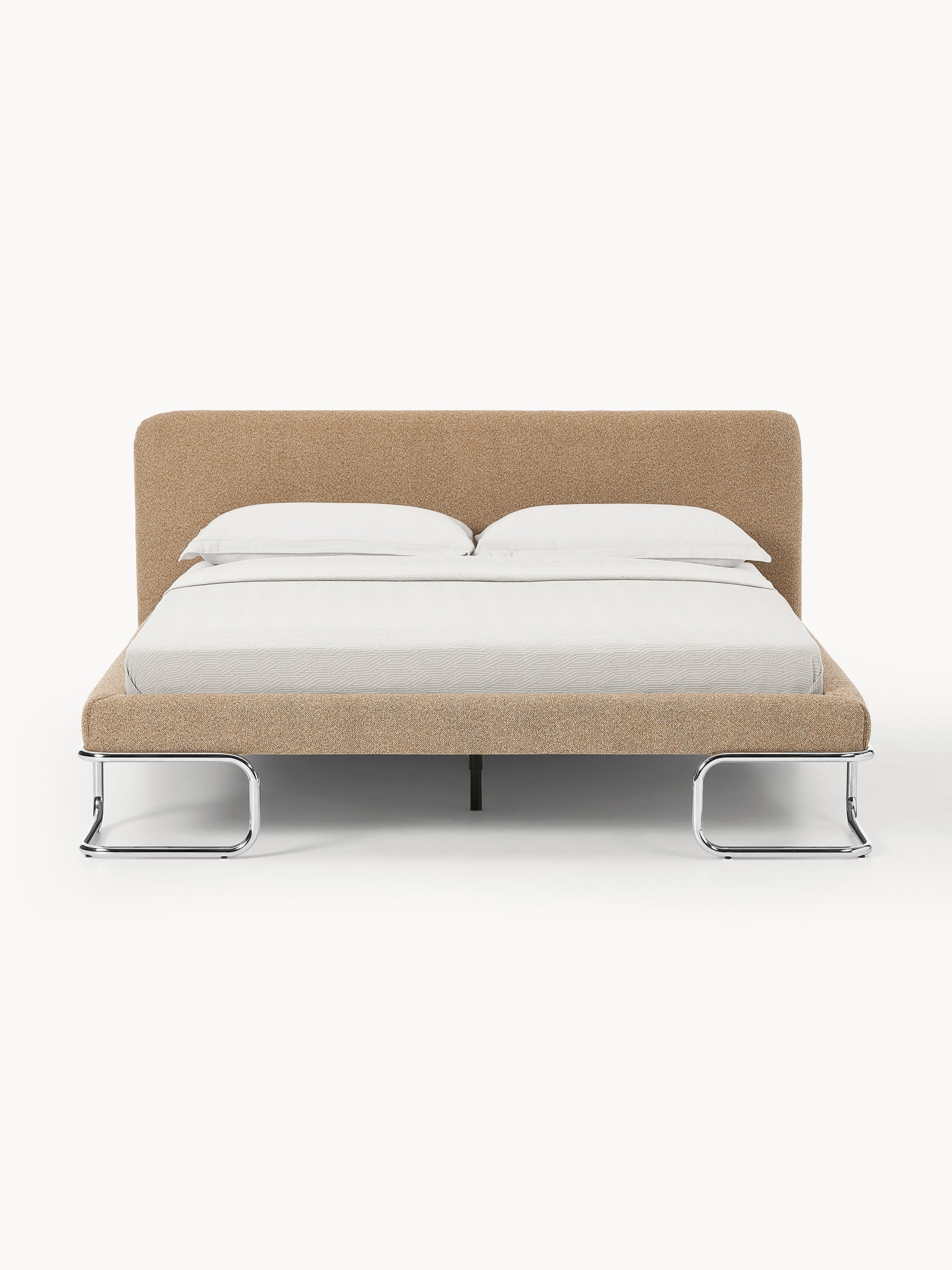 Olimbre Upholstered Bed in Bouclé with Metal Legs