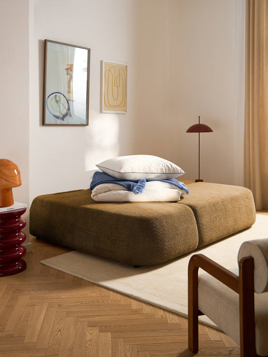 Paorvane Teddy Bouclé Sofa Bed with Storage