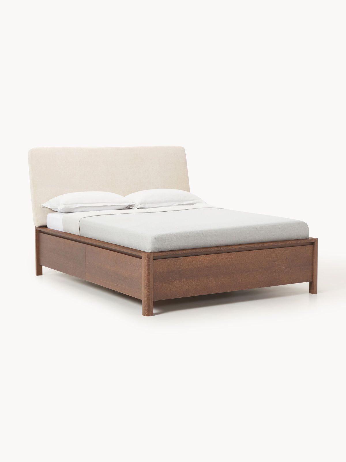 Santlorne Wooden Bed with Drawers and Upholstered Headboard