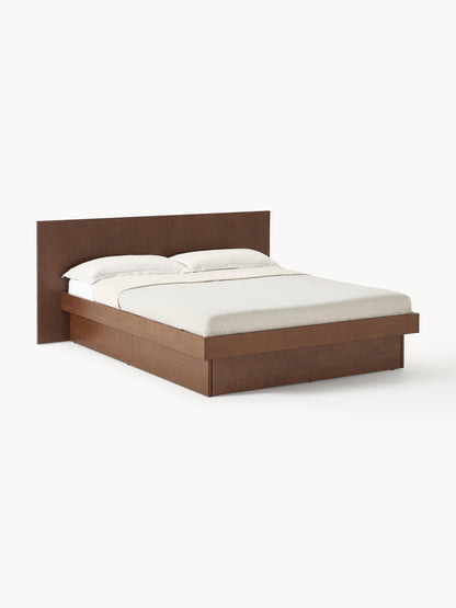 Satmorel Wooden Bed with Drawers and Headboard