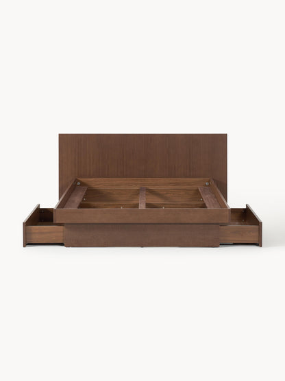 Satmorel Wooden Bed with Drawers and Headboard