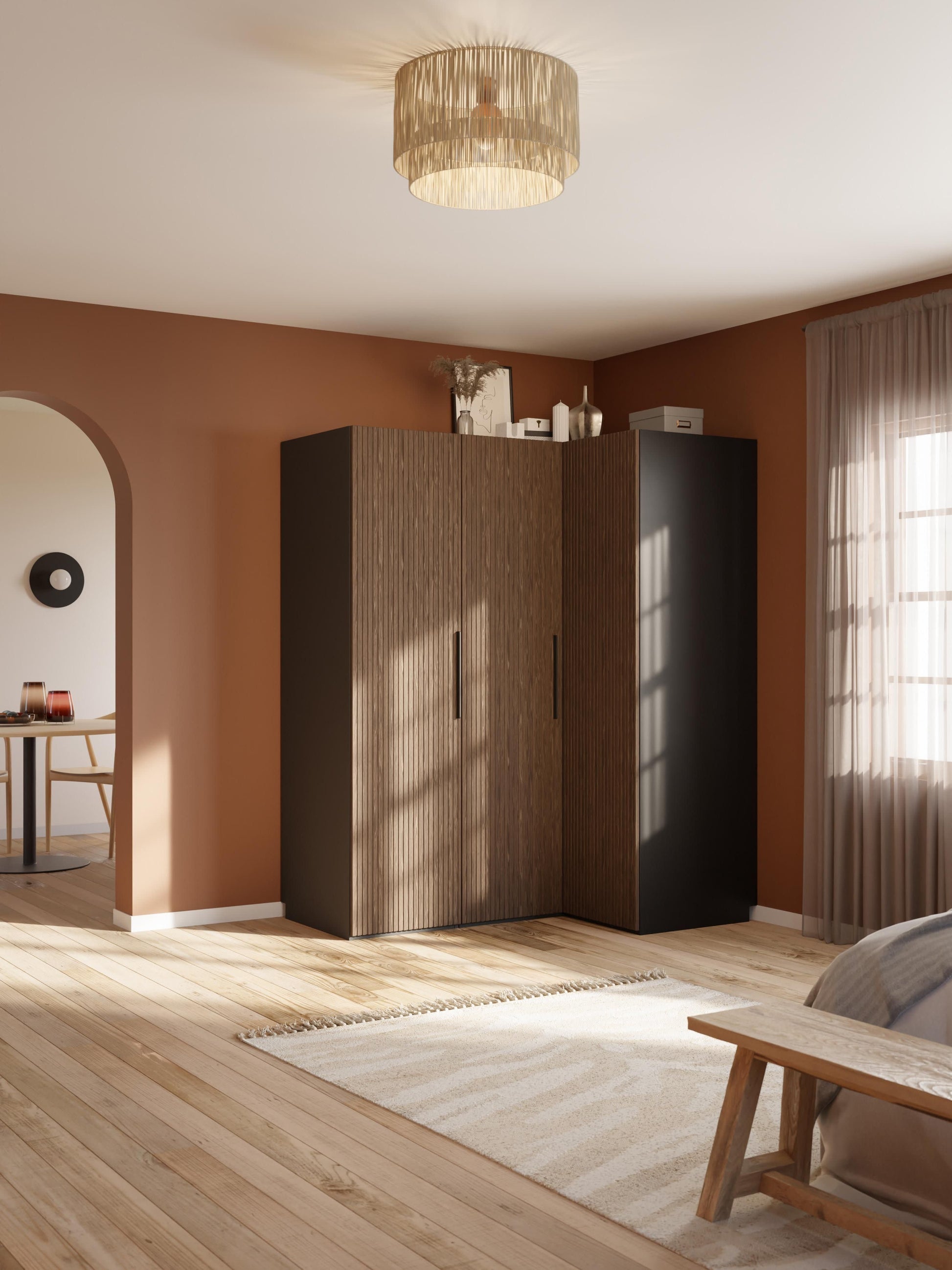 Simavaine Modular Corner Wardrobe, 165 cm Wide, in Various Sizes