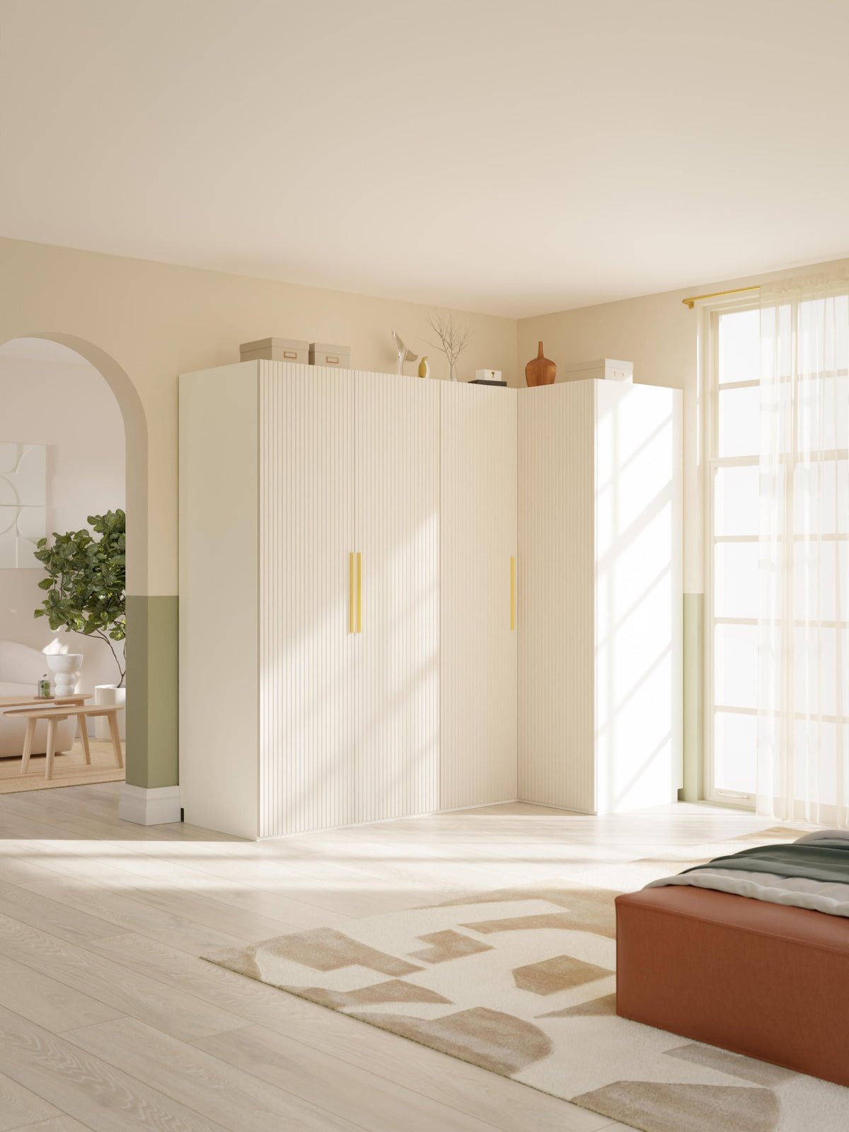 Simavaine Modular Corner Wardrobe, 215 cm Wide, in Various Sizes