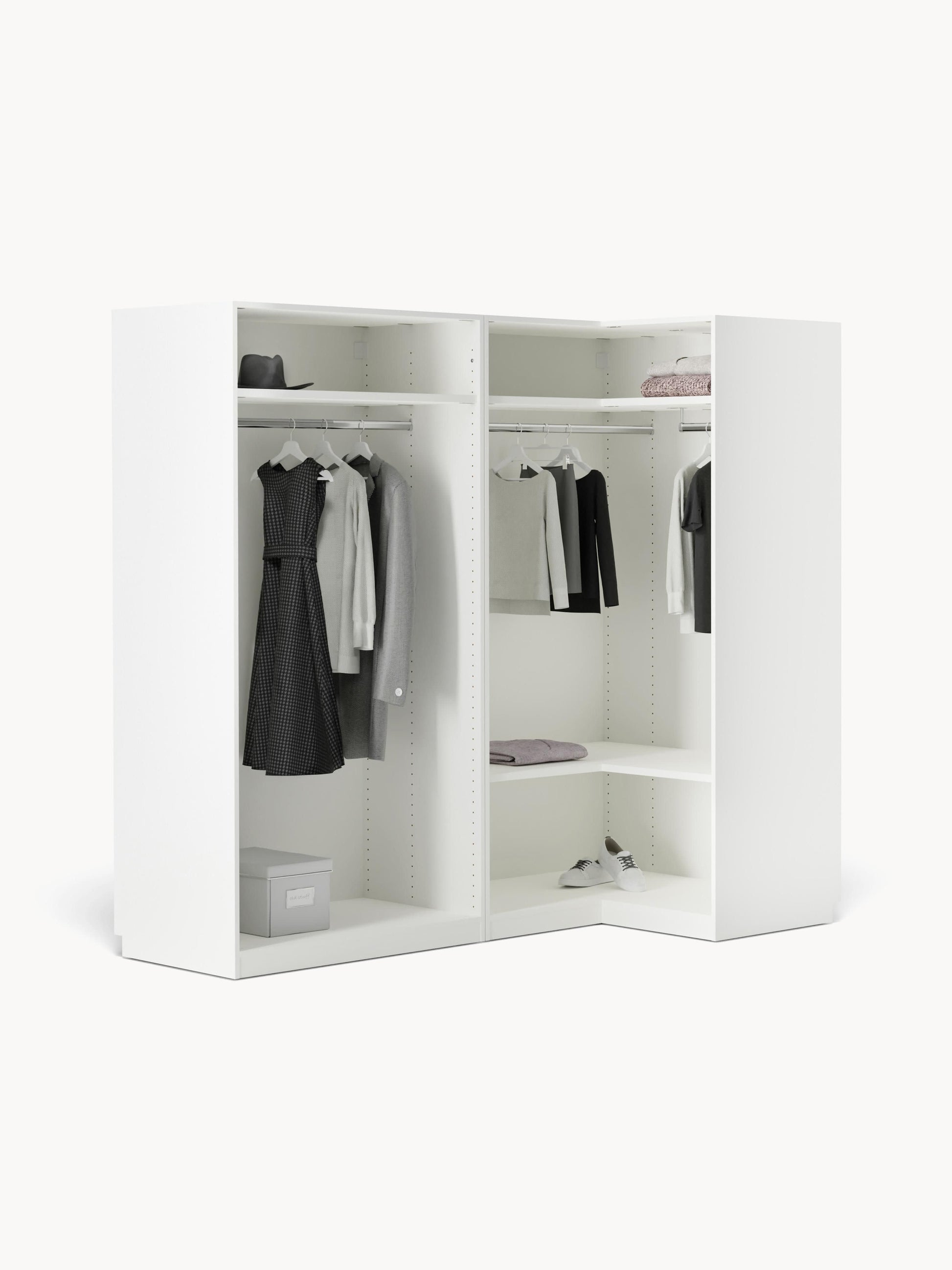Simavaine Modular Corner Wardrobe, 215 cm Wide, in Various Sizes