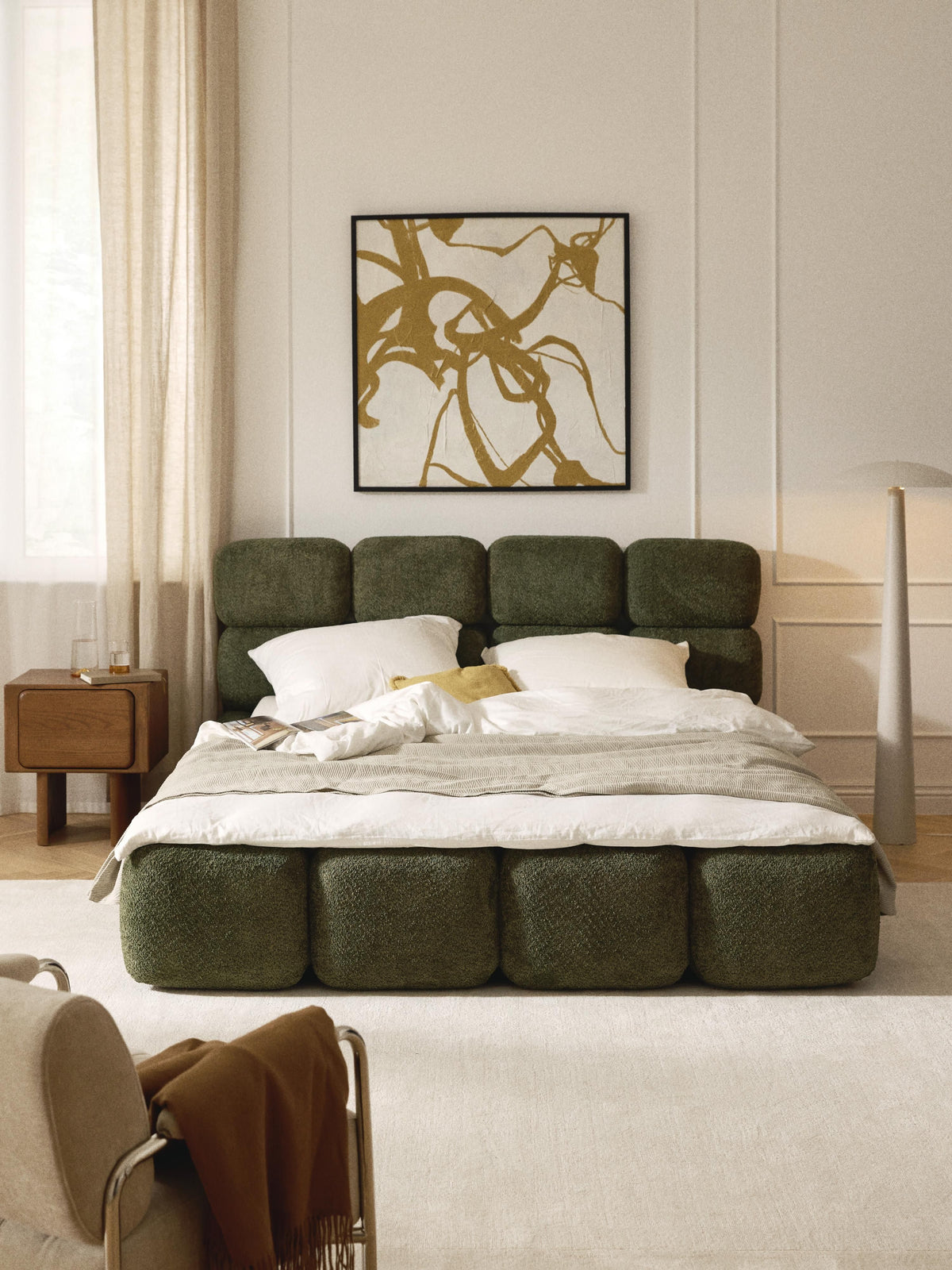 Taylunn Teddy Bouclé Upholstered Bed