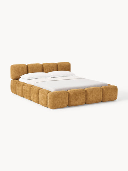 Taylunn Upholstered Bed in Teddy Bouclé with Storage