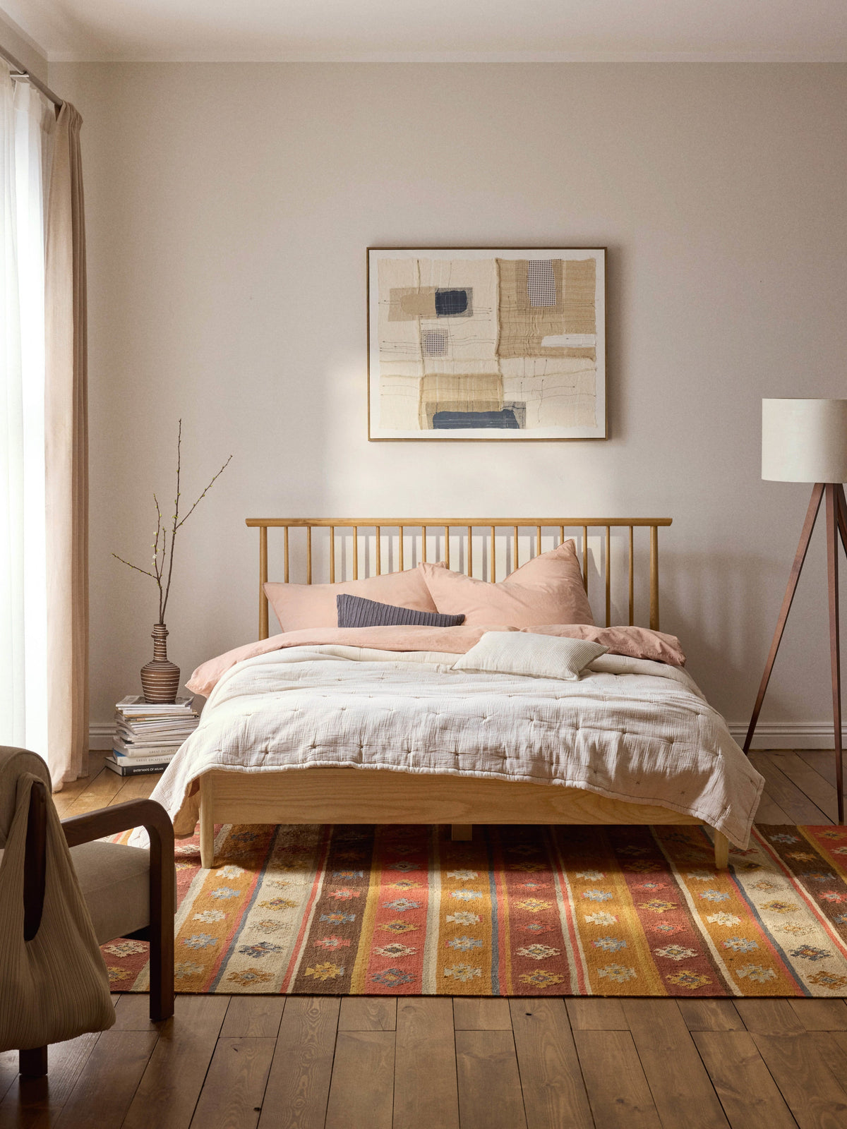 Winmorra Wooden Bed with Pine Headboard