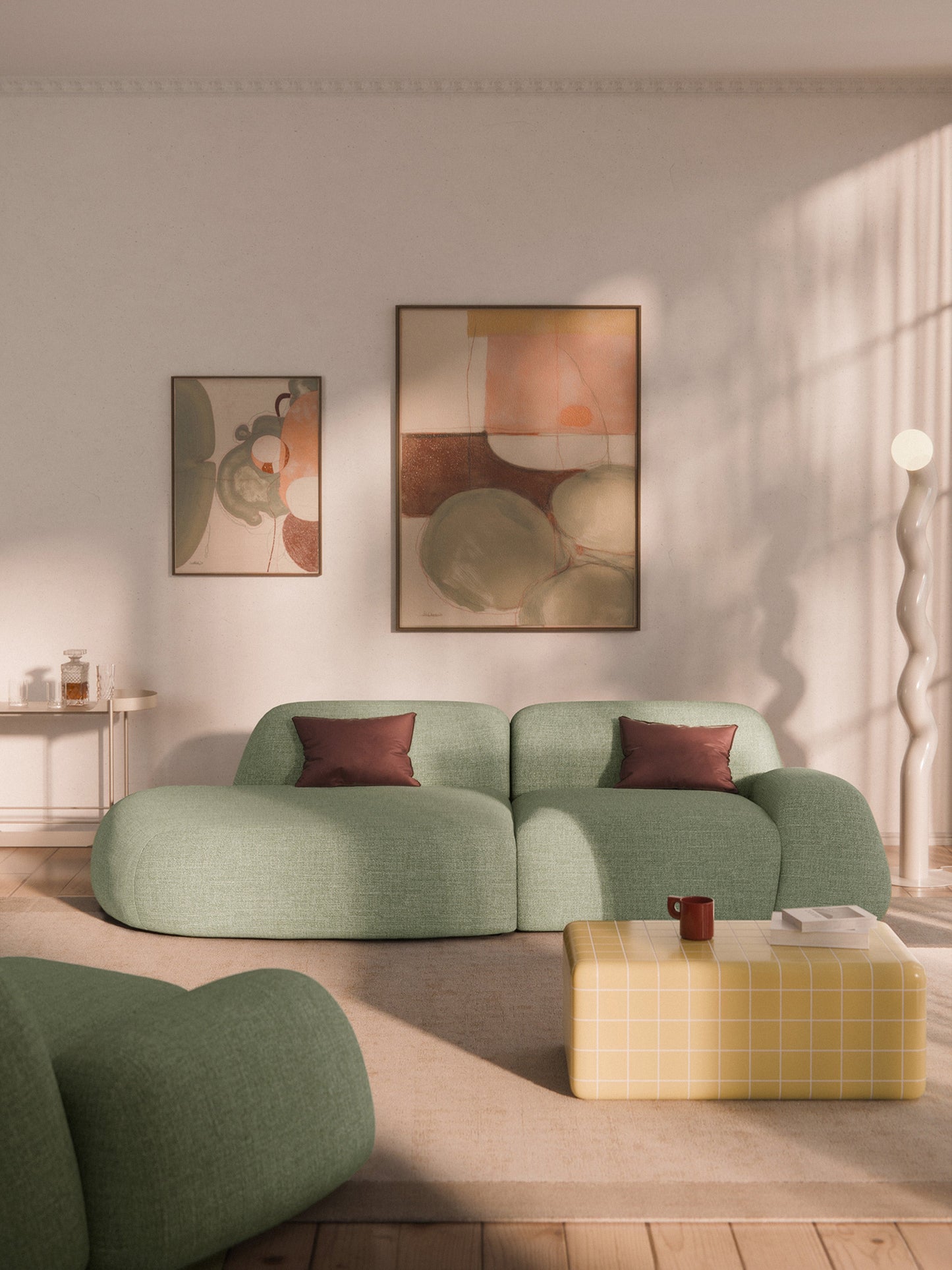Wolmairen Bouclé Modular Chaise (3-Seater)