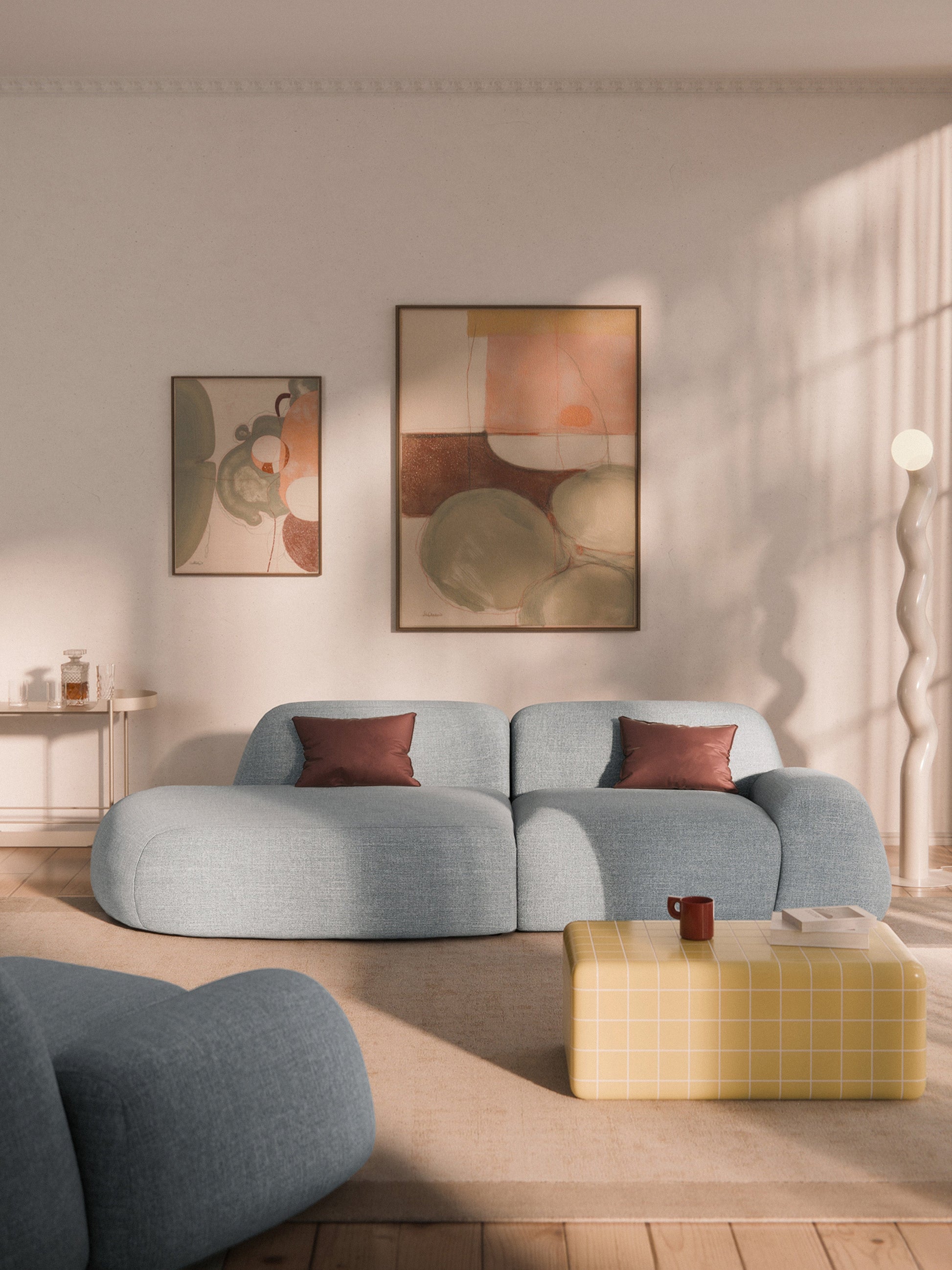 Wolmairen Bouclé Modular Chaise (3-Seater)