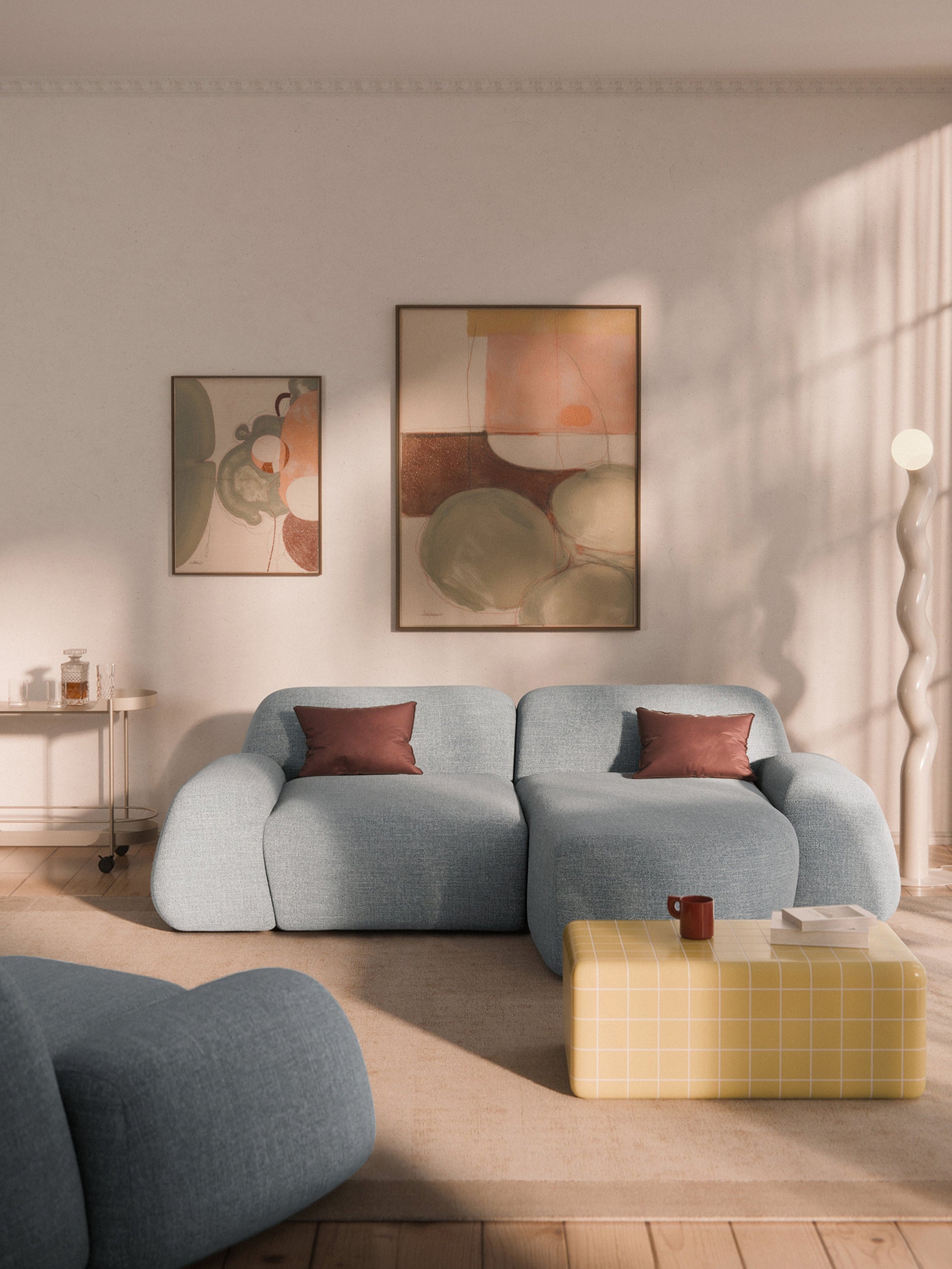 Wolmairen Bouclé Modular Corner Sofa (3-Seater)