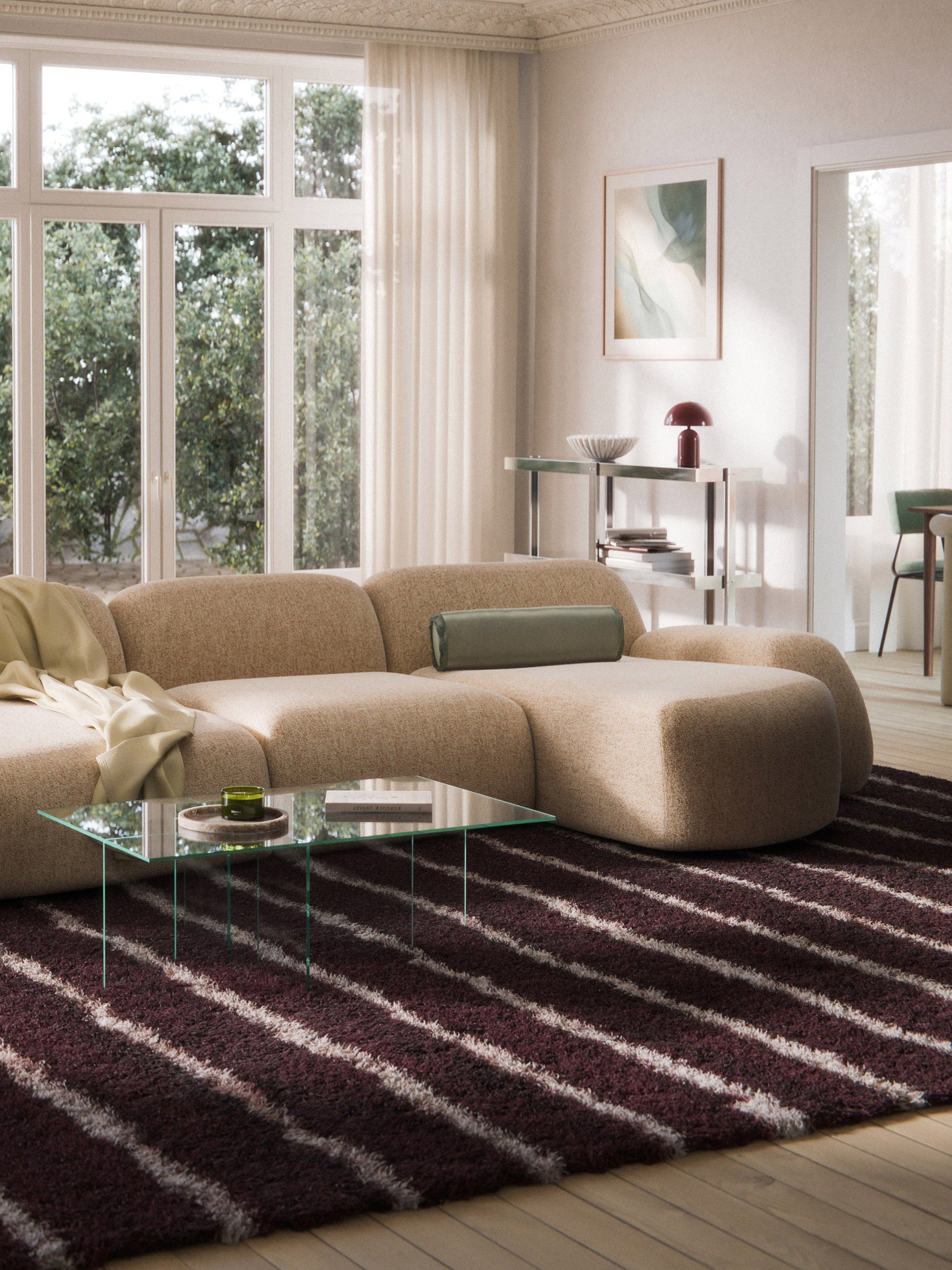 Wolmairen Chaise Corner Module in Bouclé