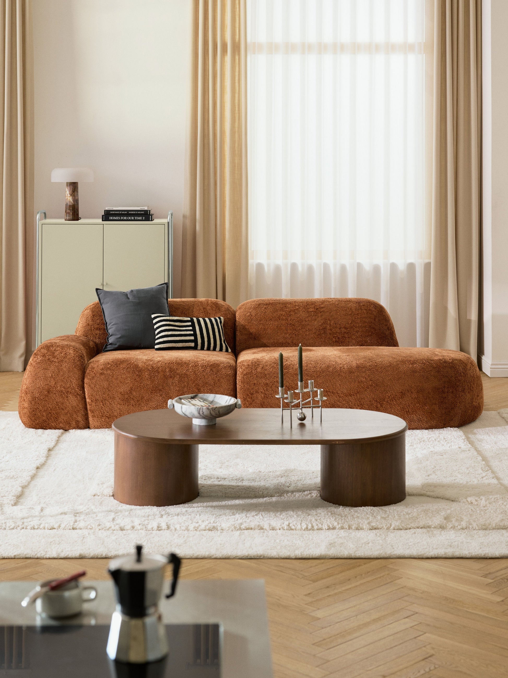 Wolmairen Chaise in Teddy Bouclé
