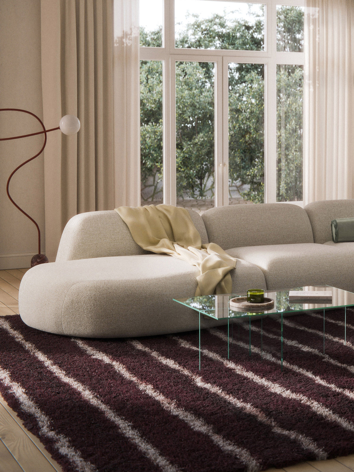 Wolmairen Chaise Module in Bouclé
