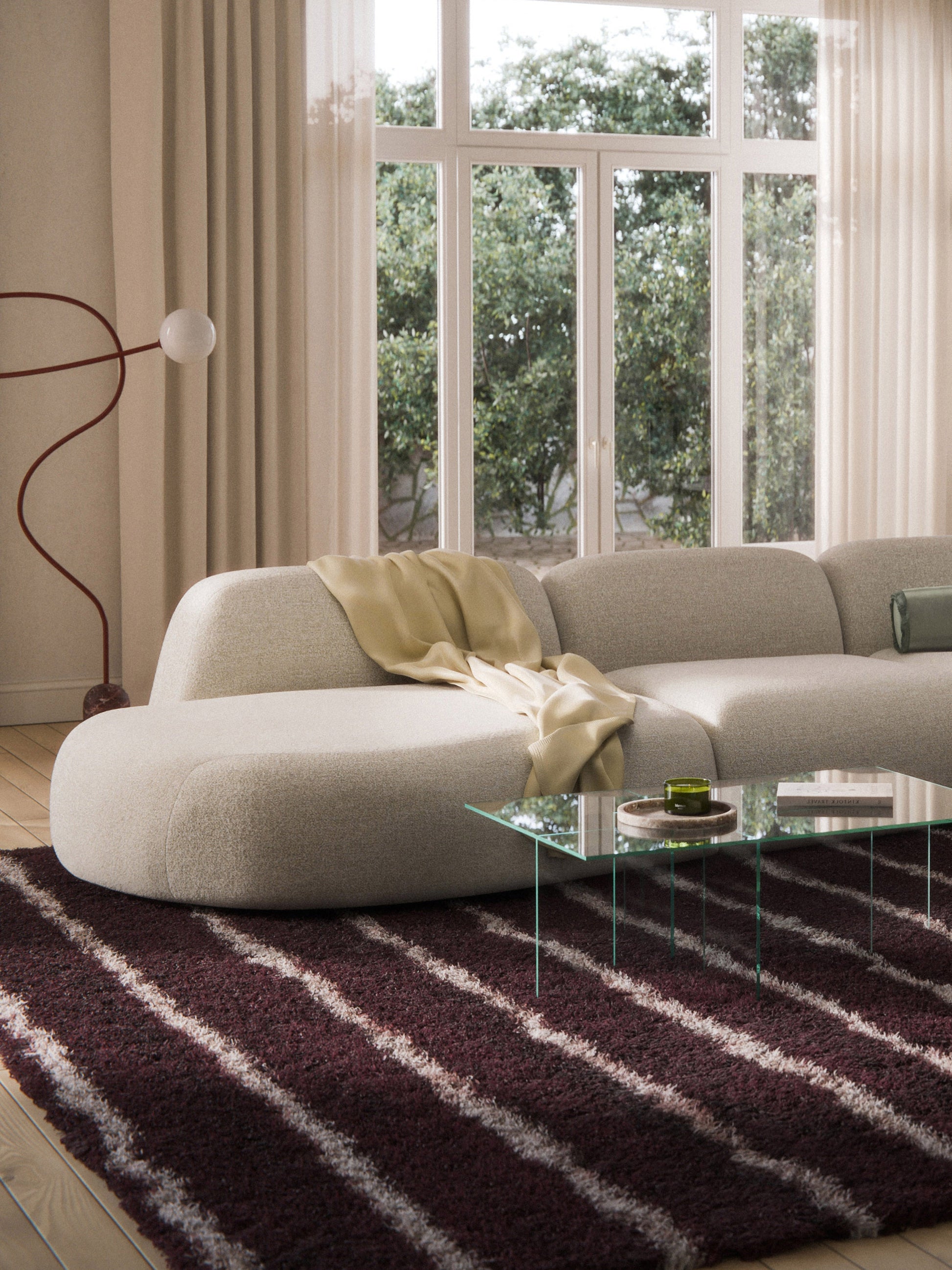 Wolmairen Chaise Module in Bouclé