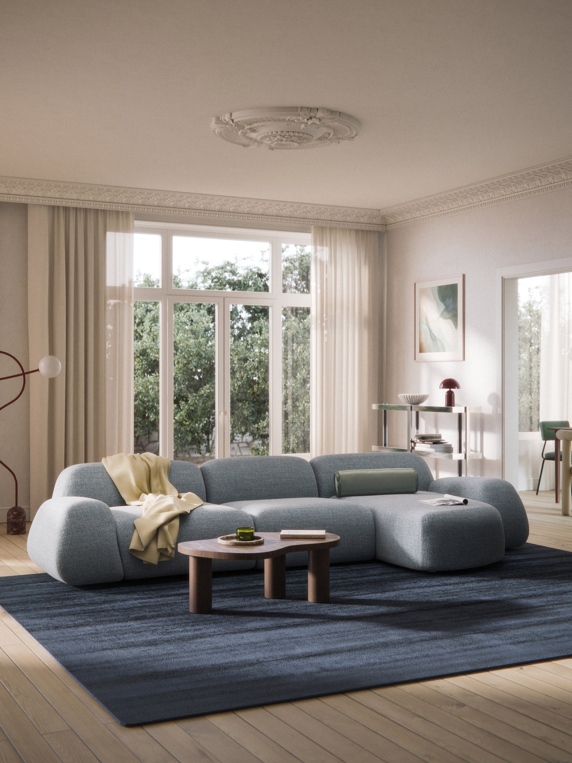 Wolmairen Corner Sofa, Modular, Bouclé (4-Seater)