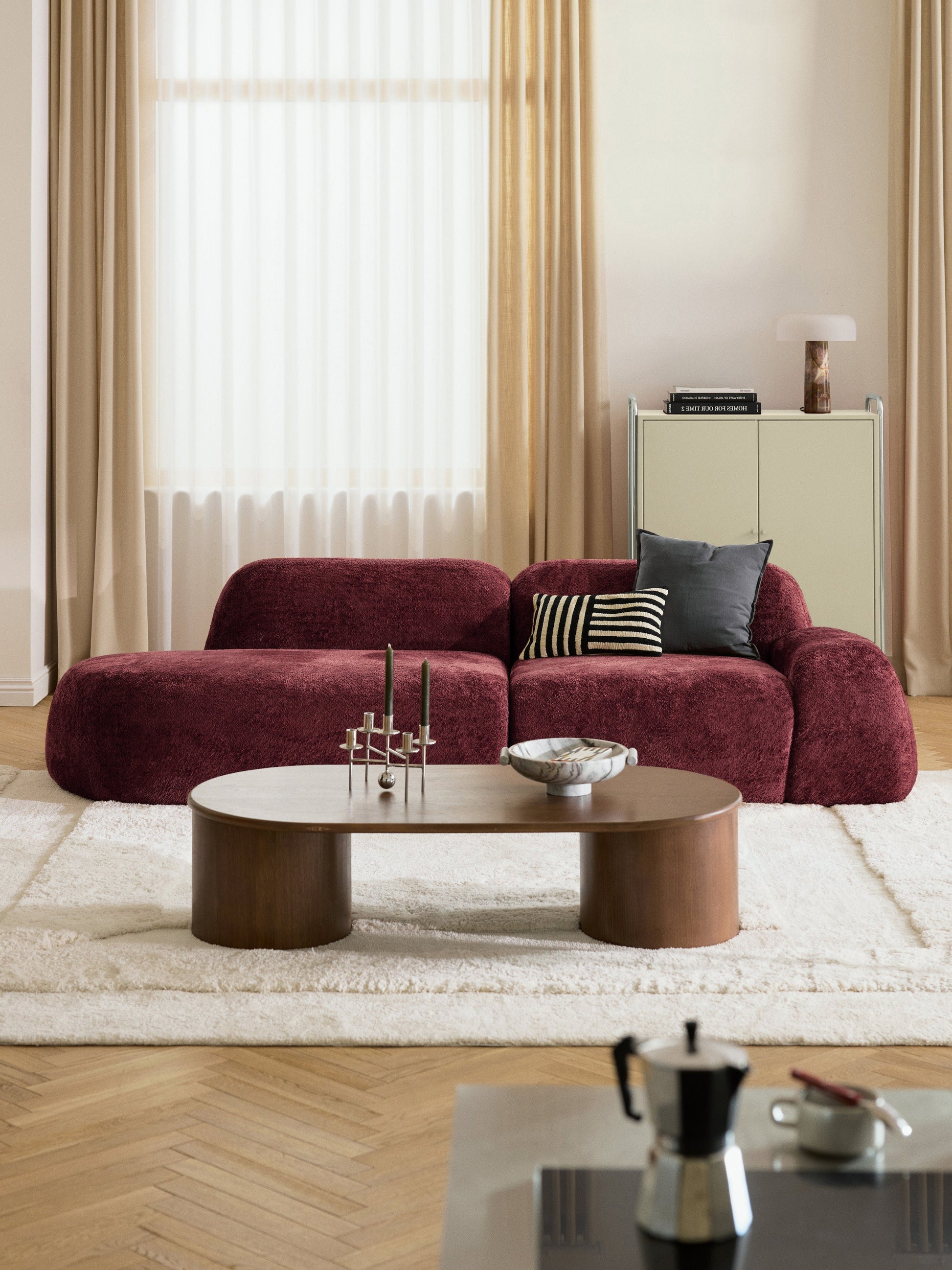 Wolmairen Modular Chaise in Teddy Bouclé (3-Seater)