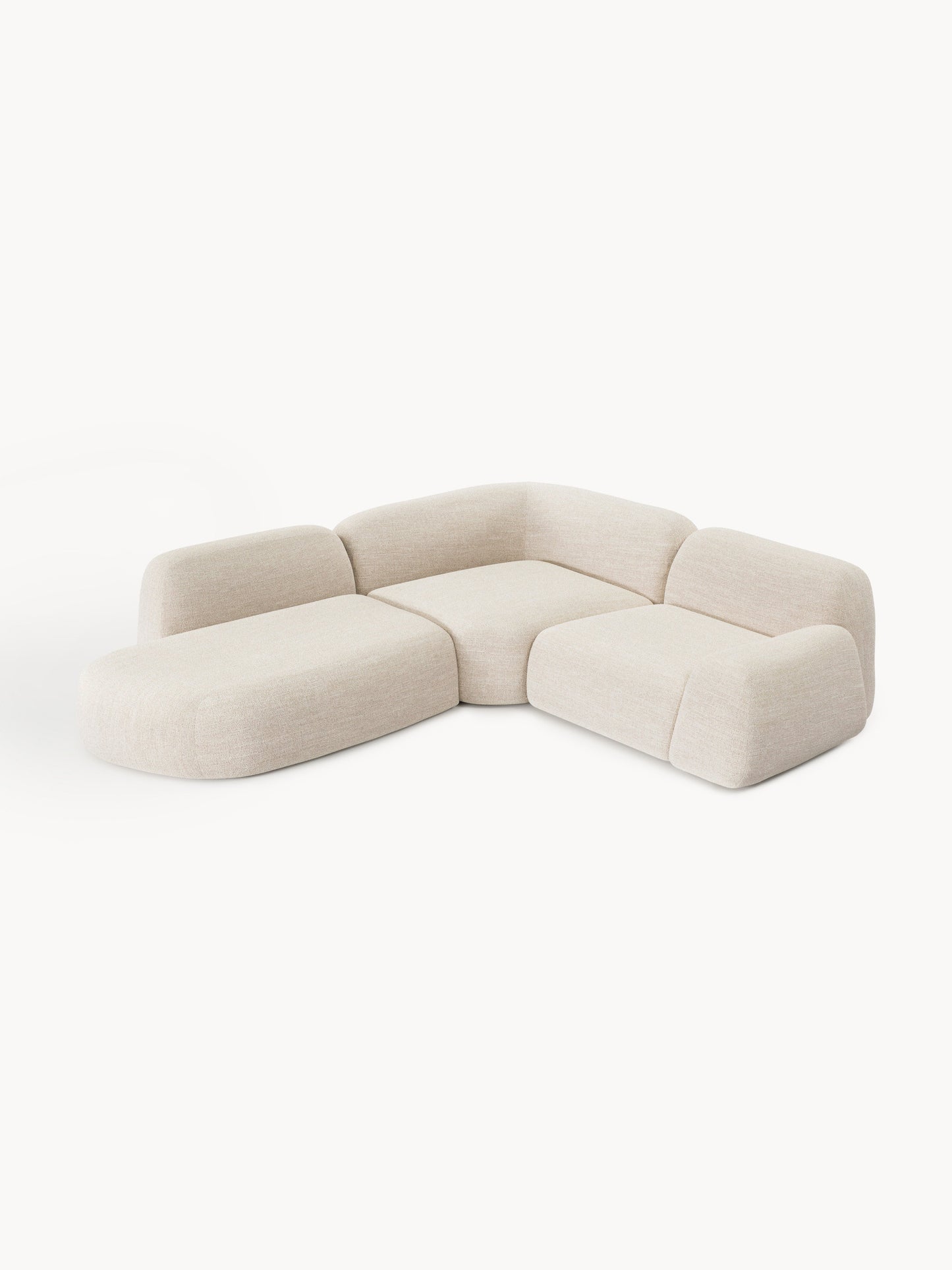 Wolmairen Modular Corner Sofa (4-Seater) in Bouclé with Chaise Longue