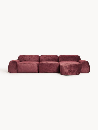 Wolmairen Modular Corner Sofa (4-Seater) in Teddy Bouclé