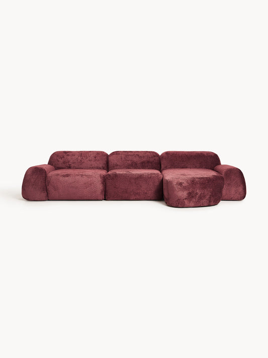 Wolmairen Modular Corner Sofa (4-Seater) in Teddy Bouclé