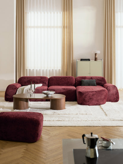 Wolmairen Modular Corner Sofa (4-Seater) in Teddy Bouclé