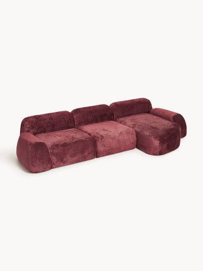 Wolmairen Modular Corner Sofa (4-Seater) in Teddy Bouclé