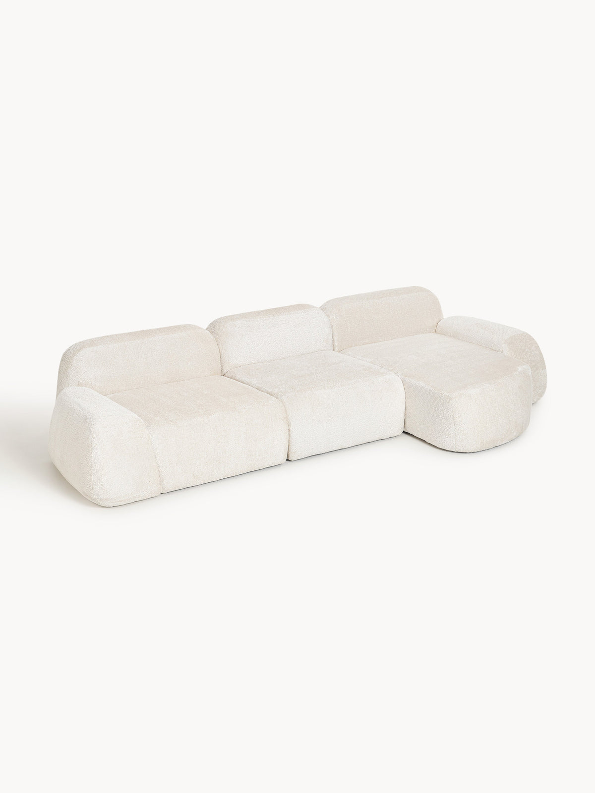 Wolmairen Modular Corner Sofa (4-Seater) in Teddy Bouclé