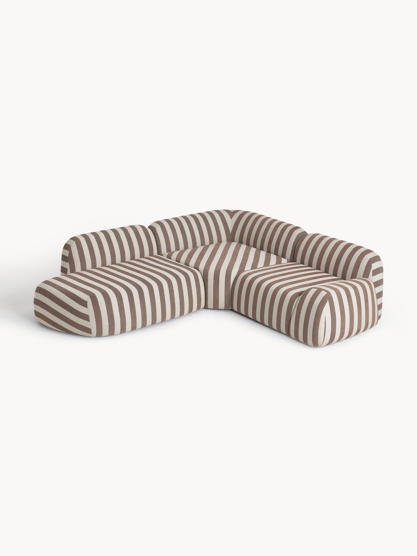 Wolmairen Modular Striped Corner Sofa (4-Seater) with Chaise Longue