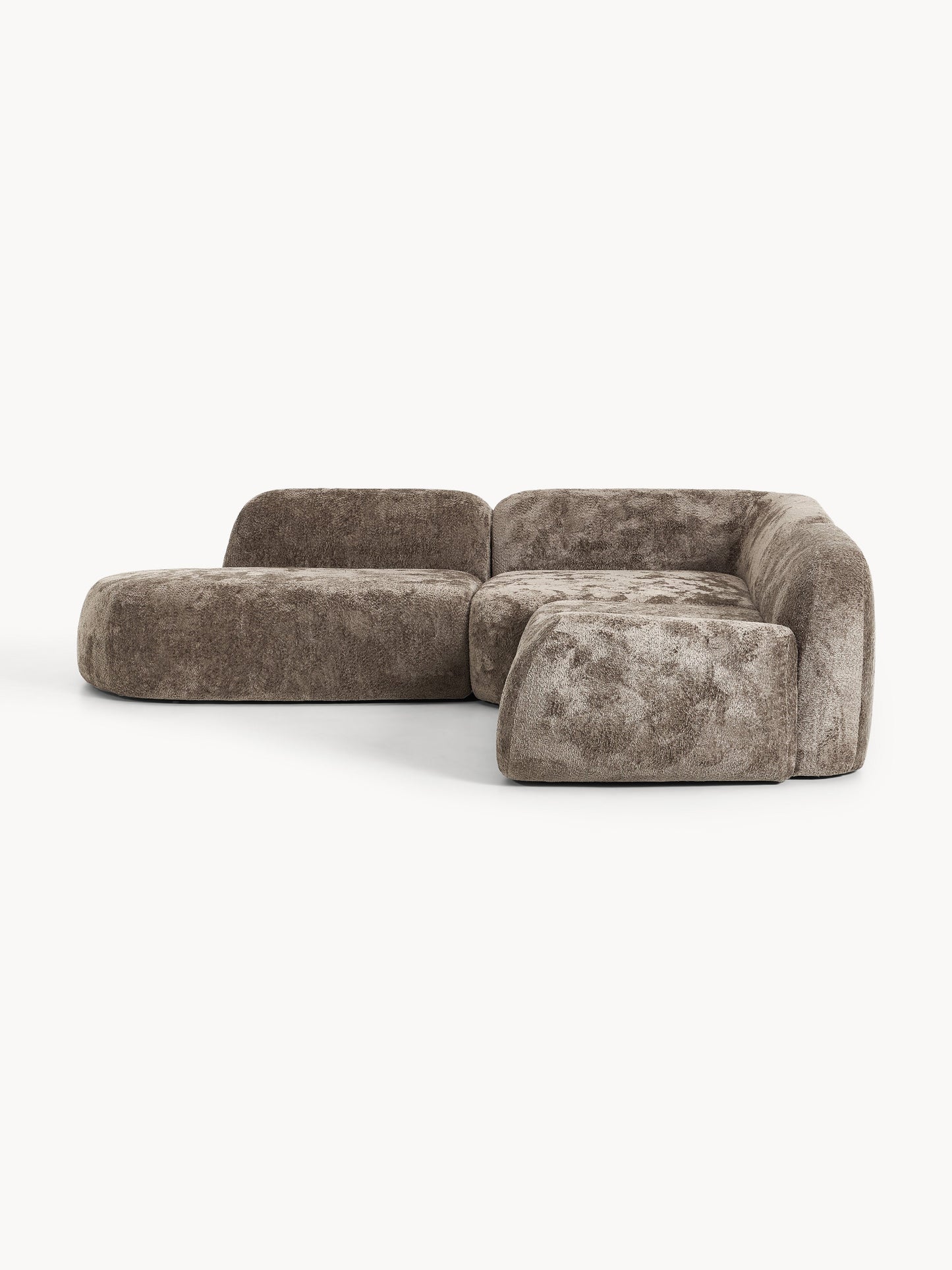 Wolmairen Modular Teddy Bouclé Corner Sofa (4-Seater) with Chaise Longue