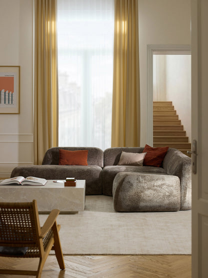Wolmairen Modular Teddy Bouclé Corner Sofa (4-Seater) with Chaise Longue