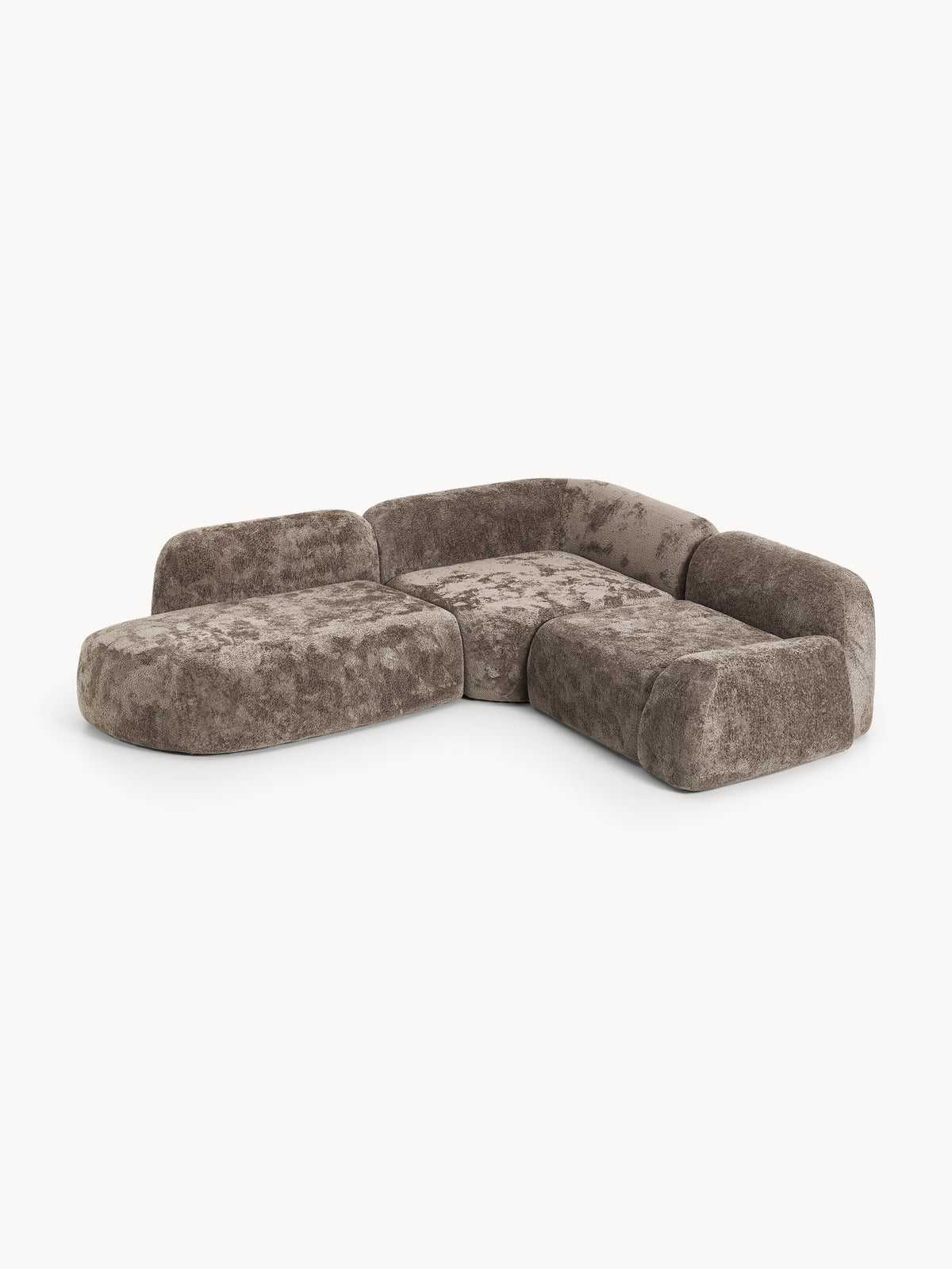 Wolmairen Modular Teddy Bouclé Corner Sofa (4-Seater) with Chaise Longue