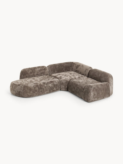 Wolmairen Modular Teddy Bouclé Corner Sofa (4-Seater) with Chaise Longue