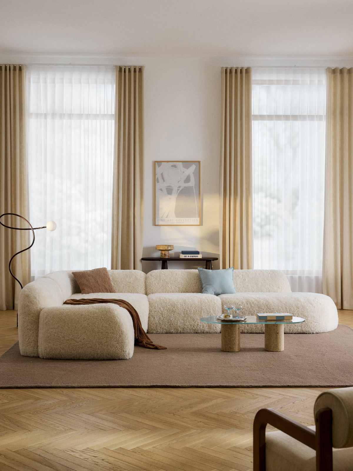 Wolmairen Modular XL Teddy Corner Sofa with Chaise Longue