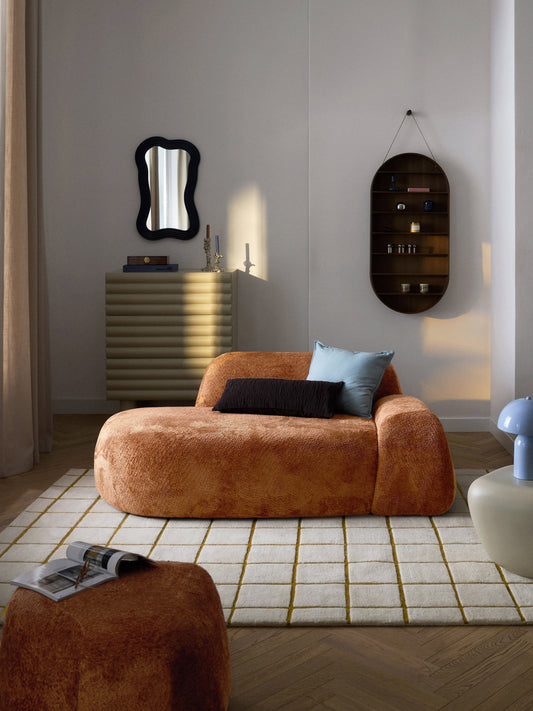 Wolmairen Sofa (2-Seater) in Teddy Bouclé with Chaise Longue