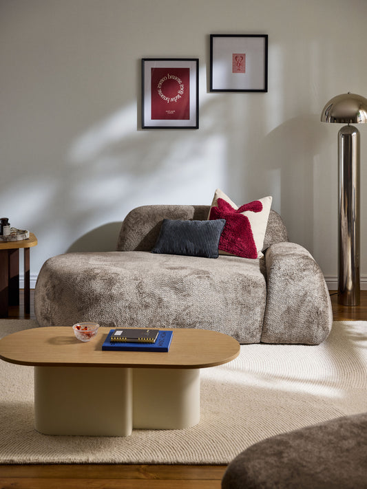 Wolmairen Sofa (2-Seater) in Teddy Bouclé with Chaise Longue