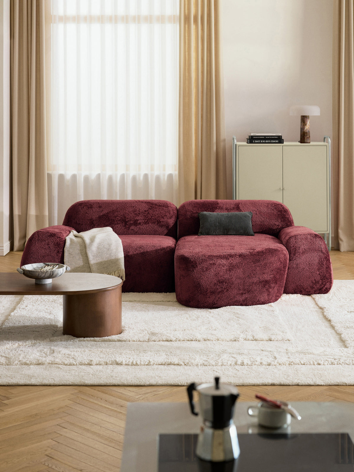 Wolmairen Teddy Bouclé Modular Corner Sofa (3-Seater)