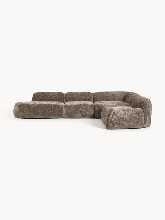 Wolmairen XL Modular Teddy Bouclé Corner Sofa with Chaise Longue