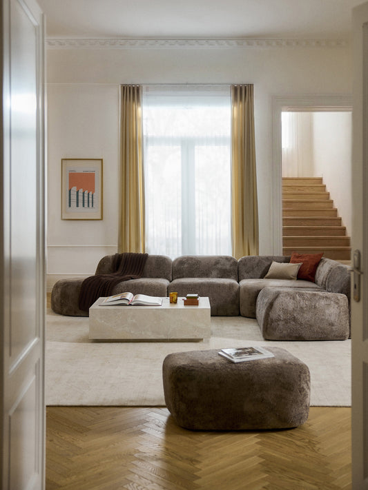 Wolmairen XL Modular Teddy Bouclé Corner Sofa with Chaise Longue