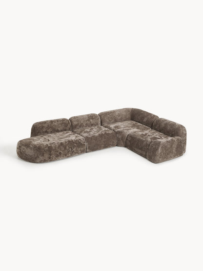 Wolmairen XL Modular Teddy Bouclé Corner Sofa with Chaise Longue